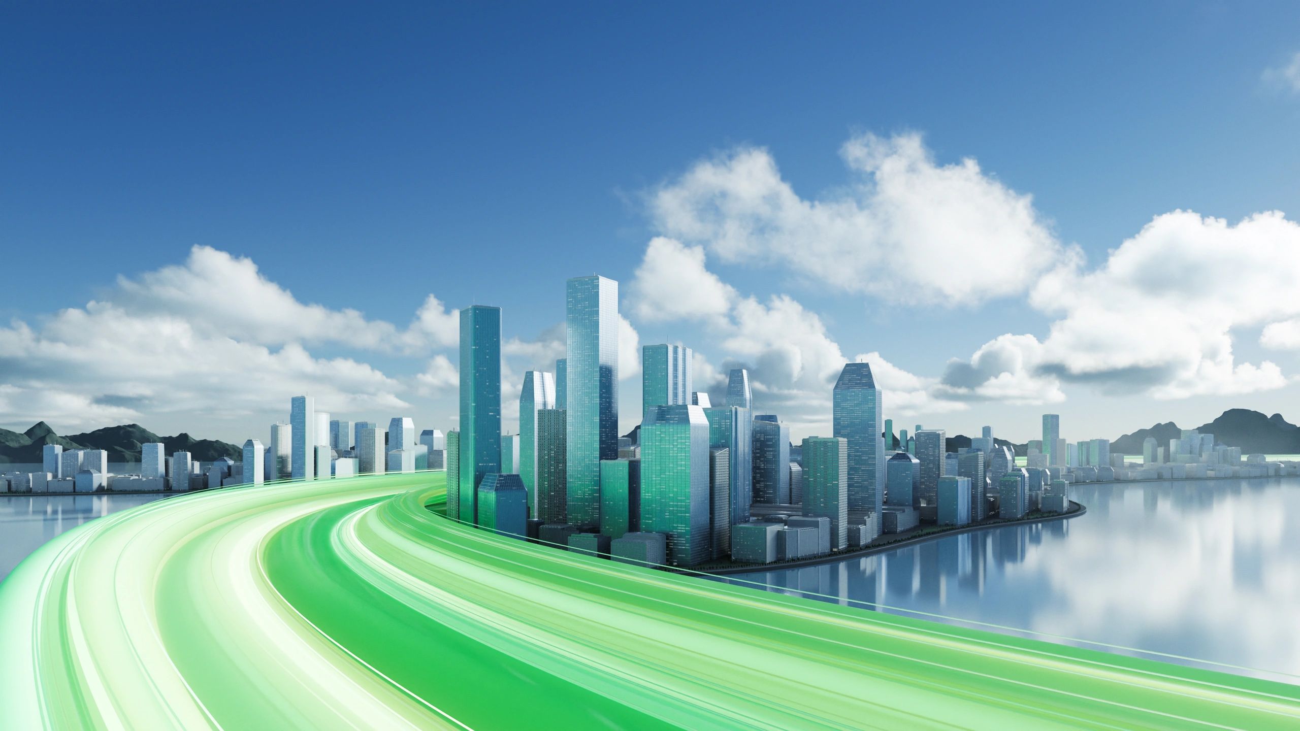 Smart mobility city concept with connected transportation technology